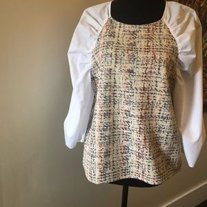 New Zara Combination Top w/ Voluminous Sleeves ♥️